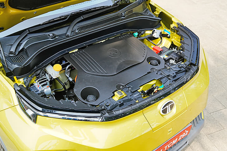 New Tata Punch EV engine ENGINE LEFT SIDE HINGE & APRON VIEW