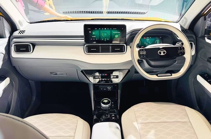 New Tata Punch EV interior MUSIC SYSTEM & AC CONTROL VIEW