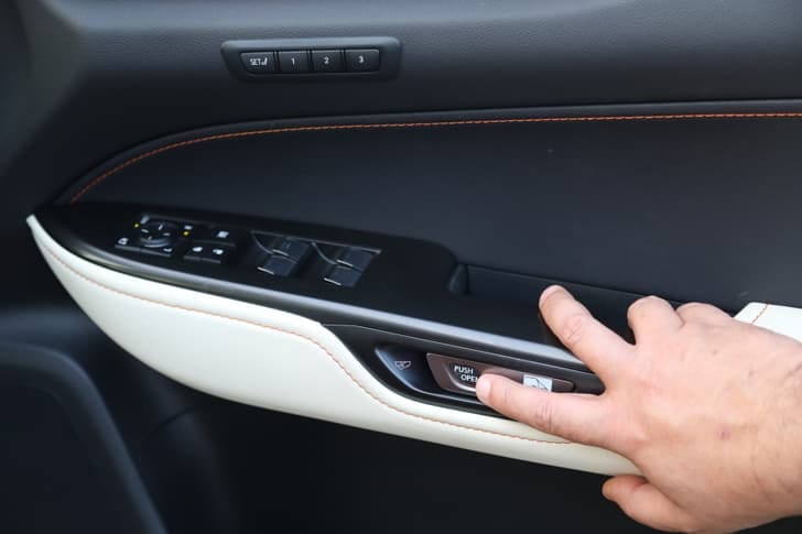 New Lexus NX interior RIGHT REAR DOOR OPEN VIEW