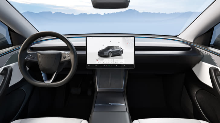 New Tesla Model Y interior DASHBOARD VIEW