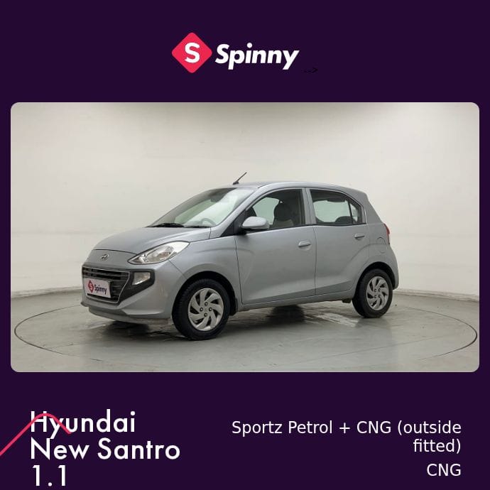2019 Hyundai New Santro 1.1 Sportz Petrol + CNG (outside fitted)