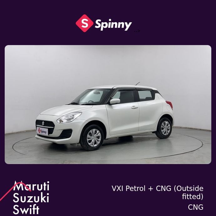 2022 Maruti Suzuki Swift VXI Petrol + CNG (Outside fitted)