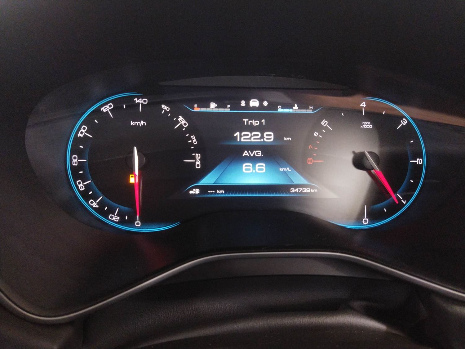 New MG Motors Hector interior CLUSTERMETER VIEW